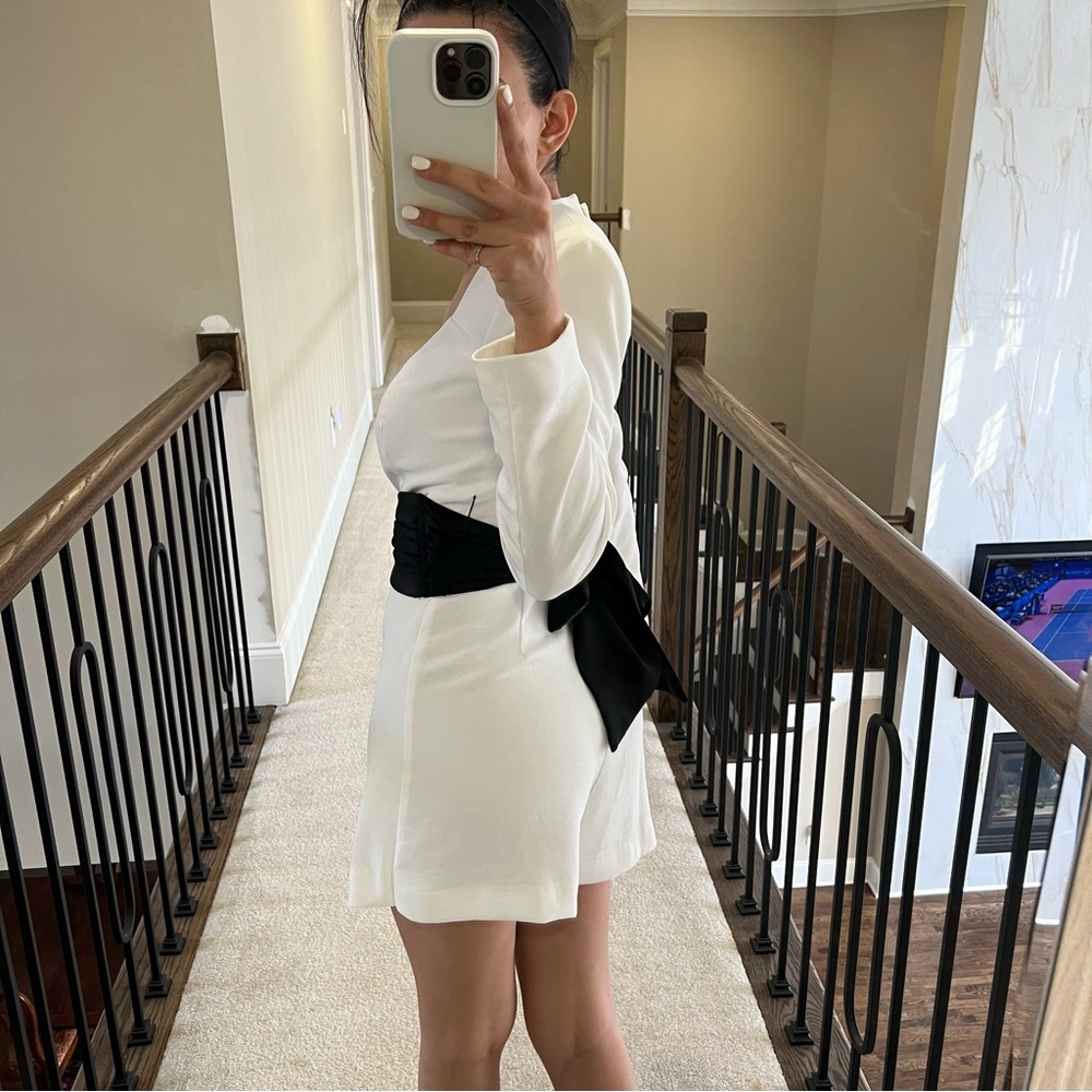 ZARA CONTRAST BOW JUMPSUIT - Picture 12 of 14